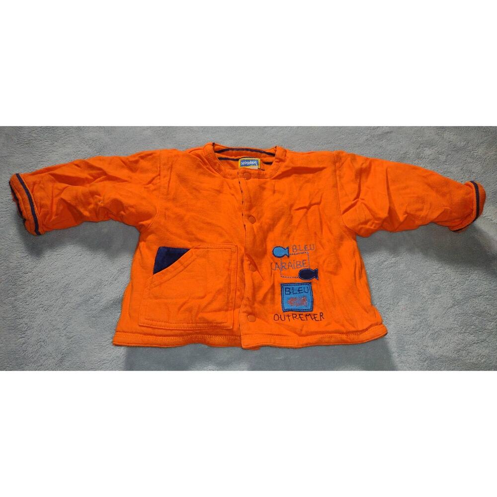 Marese Boys Orange Snap Sweat Shirt Size 6 Months